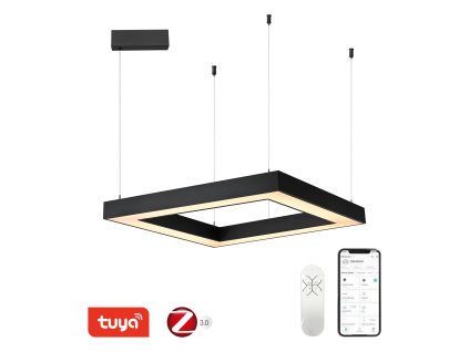 čtvercové stropní SMART LED svítidlo CANTO 80x80m 60W bílé hranaté ovládání přes aplikaci iOs Android v telefonu, přisazené designové chytré světlo