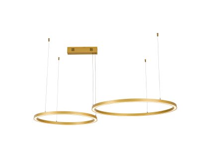 Immax NEO FINO NEW Smart závěsné svítidlo 2 kruhy, 60+80cm, 93W zlaté, Zigbee 3.0 07218L