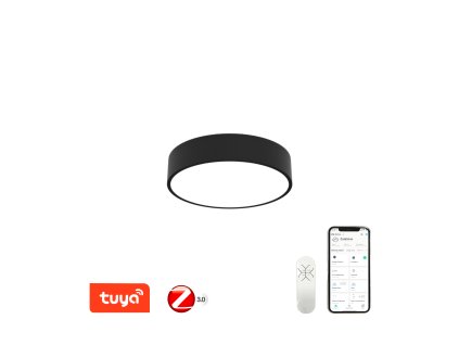 IMMAX, chytré osvětlení, Wi-Fi, změna tepoty barvy,  kvalitní, skladem, černé, lustr, přisazené, s ovladačem, LED, spořivé, 40cm,  smart, tuya, RONDATE