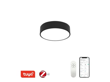 IMMAX, chytré osvětlení, Wi-Fi, změna tepoty barvy,  kvalitní, skladem, černé, lustr, přisazené, s ovladačem, LED, spořivé, 25cm,  smart, tuya, RONDATE