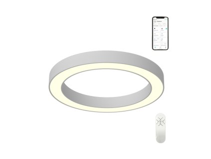 Chytré kruhové stropní LED svítidlo IMMAX NEO PASTEL 07095L 52W průměr 60cm bílé. Designový přisazený lustr kulatý do aplikace iOs Android do mobilu tablet