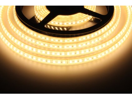 LED diodový pásek 24V 9,6W/metr se svítivostí 1050 Lm/m. 3000K teplá bílá. Odolnost proti vodě s krytím IP68, vhodný na přímý déšť nebo do akvárií. skladem.