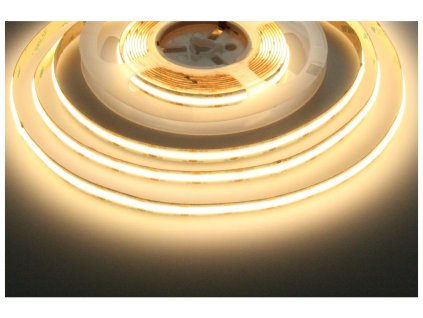 LED pásek COB plynulé světelné línie bez přerušení 24V 15W barva světla WW teplá bílá 3000K rozptyl světla po celé délce neoslňuje příjemný na oči