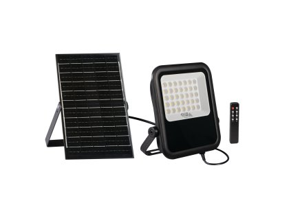 Bezdrátový LED solární dobíjecí reflektor (halogen) stmívatelný dálkovým ovladačem. Solární panel je mimo reflektor a lze ho umístit kamkoliv je třeba.