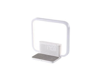 LED stolní lampička, budík CRANE s Qi bezdrátovým nabíjením 10W