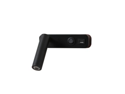 Immax GOAL USB+VYPÍNAČ designové nástěnné LED svítidlo 3W, BLACK