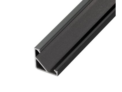 Malá černý rohový hliníkový profil R6 s bočními plachami