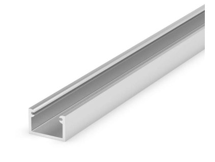 P4 2 MINI stříbrný hliníkový profilmalých rozměrů 11x7mm montáž předsazením nebo zapuštěním do drážky, elegantní ALU lišta pro LED pásek 8mm