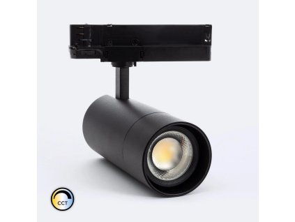Černý lištový 3F reflektor 20W CRI90 CCT na kolejnicový systém Global track