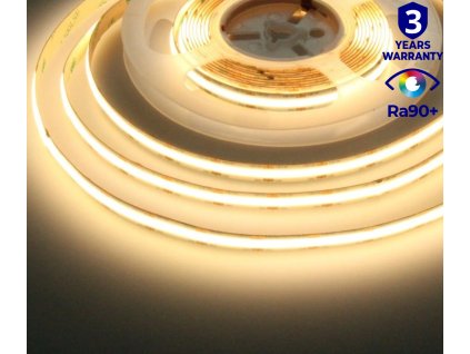 LCOB LED pásek 10W CRI 90 3000K teplá barva světla