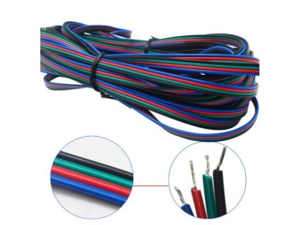 Plochý RGB kabel 4žíly 4x0,5mm