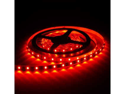 LED pásek 12V SQ červená 630 nm – dekorační červený LED pásek s čipy San’an, 4,8W/m, 12V DC, kvalitní řada Super Quality pro ambientní osvětlení interiéru
