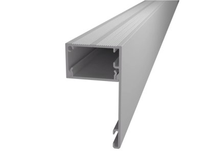 Obvodový pohledový krycí čelní hliníkový profil před garnýže DEKO LINE bílý vysoký pro boční kapsu pro LED pásek