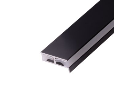 Černý nábytkový LED profil 2SP pro osvětlení polic a skříněk, oboustranné svícení, včetně krytů