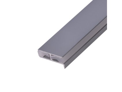 Šedý nábytkový LED profil 2SP pro osvětlení polic a skříněk, oboustranné svícení, včetně krytů