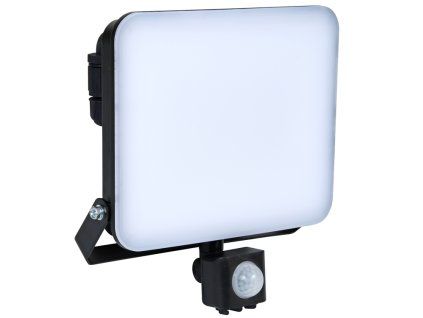 LED reflektor 50W PIR černý IP65 – přední pohled svítidla