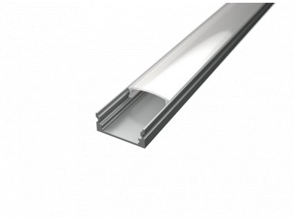 TopLux-1 nástěnný hliníkový profil pro chlazení LED pásku ALU stříbrná lišta s mléčným krytem