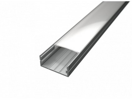 Surface-3 stříbrný - nástěnný hliníkový profil široký 24x10mm - chladící LED ALU přisazená lišta pro LED pásek. Na Toplux