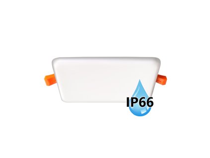Koupelnový vestavný hranatý LED panel 6W do podhledu/sádrokartonu, rozměry 75x75 mm, montážní otvor s průměrem 55 mm, barva BÍLÁ standard, barva světla denní 4000 K, včetně pružin a trafa