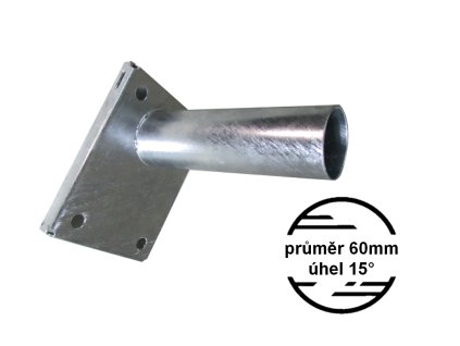 Výložník průměr 60mm sklon 15° pevný držák přídavný na sloup, stožár nebo zeď, stěnu. Na TopLux.cz skladem, ihned k odeslání