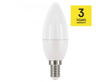 LED žárovka E14 5W 2700k teplá Candle podlouhlého tvaru svíčky s malým závitem nahradí klasickou 40W žárovku. Skladem v Praze za akční cenu.