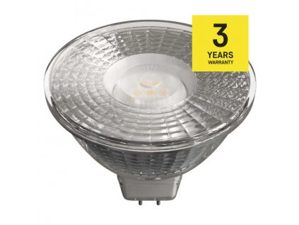 LED bodová žárovka EMOS 4,5W MR16 GU5,3 4000K a 3000K náhrada za halogenovou žárovku 35W. Barva světla neutrální a teplá bílá. Napojení na trafo 12V