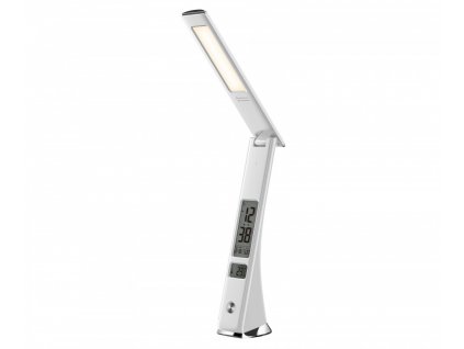 LED stmívatelná stolní lampička IMMAX CUCKOO 5W WHITE bílá s displejem teploměrem a budíkem. 08951L za akční cenu na toplux.cz skladem na prodejně