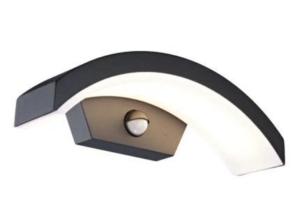 LED nástěnné svítidlo Ecolite STYL 8W PIR senzor pohybu prohnuté antracitové Z1107/PIR-CR