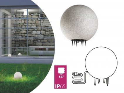 LED venkovní zahradní svítidlo, rozměry: 200 x 190 mm, max. výkon 15 W, krytí IP65 - pro venkovní použití, materiál: plast (ABS, PE), patice E27, barva svítidla: světle šedá/žíhaná