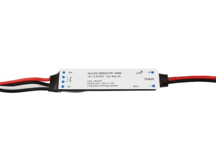 dimLED PR 1MINI přijmač stmívač pro LED osvětlení 069020 RF přijímač stmívač LED 1x3A 12-24VDC Maximální zatížení při 12V 36W; při 24V 72W Pro dálkové ovladače dimLED, max. 10ks Rozměry 60 x 14 x 5 mm TopLux Osvětlení Praha, Libeň