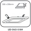 Bílý LED panel Ecolite DUO 18W 2v1 vestavný čtvercový LED-DUO-S18W. Na Toplux