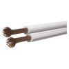 Dvoužilový tenký plochý vodič bílý kabel v průřezem 2x0,75mm pro napájení LED pásků a jiných nízkonapěťových zařízení. Laněné měděné jádro, nestíněná.
