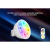 Všebarevná LED žárovka Mi-Light FUT104 RGB+CCT 4W patice MR16 12V DC nastavitelná barva světla, efekty střídání a prolínání barev ALLMIX MiBoxer bodovka