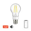 Smart chytrá  žárovka s LED filament čipy CCT - změna teploty barvy + stmívání na WIFI do aplikace TUYA, PHILIPS HUE, LIDL. Čirá ovladatelná retro žárovka.