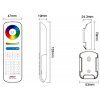 8kanálový dálkový ovladač Mi-Light FUT089 ALLMIX Miboxer RGB RGBW CCT černý, univerzální multifunkční stmívač a měnič barev pro LED pásky žárovky panely