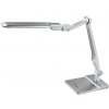 Kancelářská stolní lampička Ecolite MATRIX 10W stříbrná, podstavec i šroubovací svorka na desku pracovního stolu, stmívatelná, CCT nastavitelná barva světla