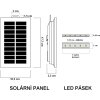 SOLAR STRIP nabíjecí LED pásek na zahradu, balkón či terasu, bez nutnosti elektrického proudu, v balení je i dálkový ovladač pro stmívání, časování a řežimy