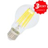 RETRO LED žárovka filament vintage COB vlákna s velkou svítivostí v teplé žluté barvě světla. Čiré sklo a klasický velký závit E27 standardní. Úsporné