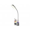 LED stolní lampička Immax FRESHMAN s RGB podsvícením, držák na tužky, bílá