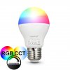 RGB+CCT LED žárovka MiBOXER FUT014 barevná + bílá E27 6W A57 velký závit s regulovatelnou nastavitelnou barvou světla a barevnými režimy pro dálkový ovladač