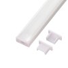 Bílá koncovka hliníkového nástěnného profilu Mikro 2  M2  pro LED pásek. Plastová záslepka s dírou nebo plná, pro ALU lištu MIKRO 2.