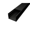 Velký černý LED profil s černým krytem difuzorem pro pásky, větší rozměry 20x30mm