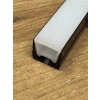 Černý silikonový profil 12x12mm s bílým čelním krytem ohebný flexibilní tvarovatelný, voděodolný venkovní pro LED pásky