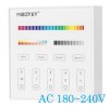 MiBoxer T4 230V AC ALLMIX dálkový nástěnný skleněný vypínač stmívač obladač pro všechny typy osvětlení a LED pásků RGB+CCT na kabk