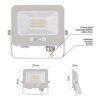 LED reflektor GLARO 10W, bílý, IP65, 1000 lm, neutrální bílá