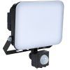LED reflektor 30W PIR černý IP65 – přední pohled svítidla se senzorem