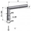 sadový lomený výložník sk 300mm 1rameno průměr 60mm žárový zinek