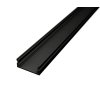 Černý hliníkový LED profil SURFACE 1 PRO – elegantní a odolné řešení pro přisazenou montáž LED pásků v interiéru i komerčních prostorách, ideální pro moderní design