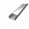 Surface-3 stříbrný - nástěnný hliníkový profil široký 24x10mm - chladící LED ALU přisazená lišta pro LED pásek. Na Toplux