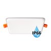 Koupelnový vestavný hranatý LED panel 11W do podhledu/sádrokartonu, rozměry 125x125 mm, montážní otvor s průměrem 105 mm, barva BÍLÁ standard, barva světla denní 4000 K, včetně pružin a trafa